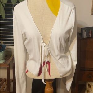 SHEIN White Tie-Front Crop Top